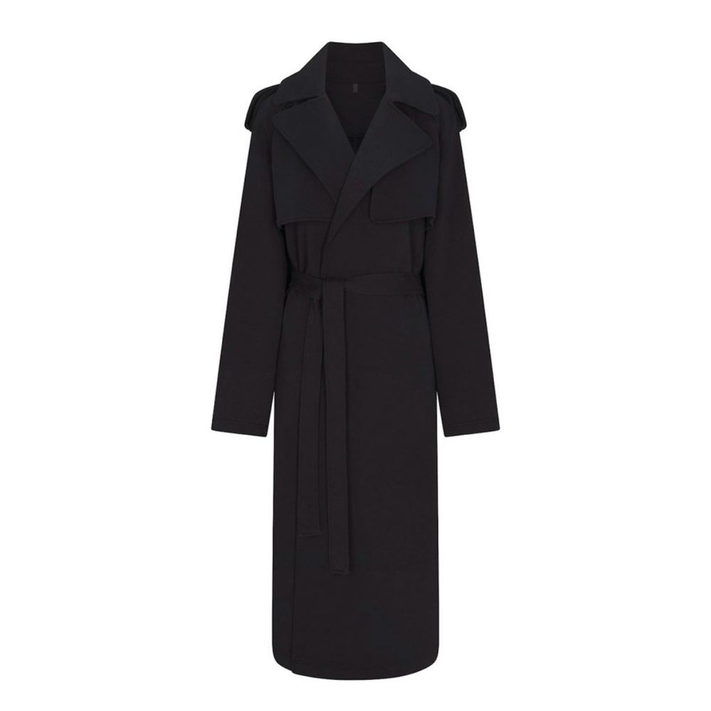 NWT Black SKIMS oversized trench coat size small.